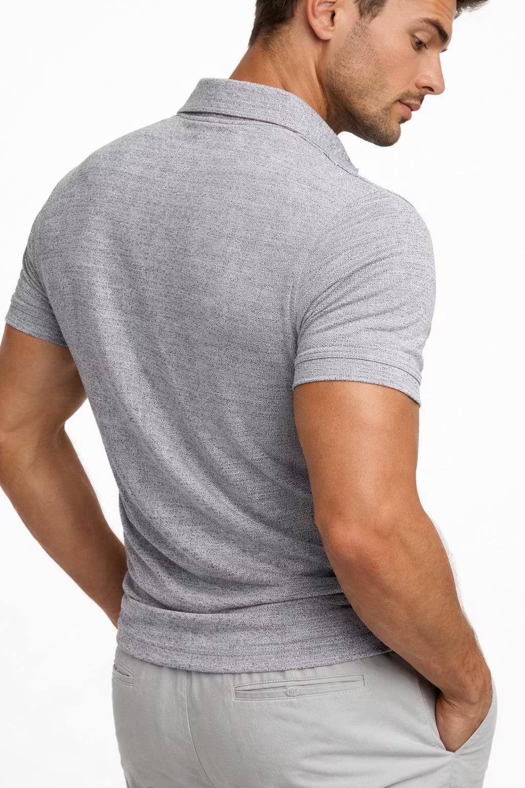 Easton Textured Zip Polo