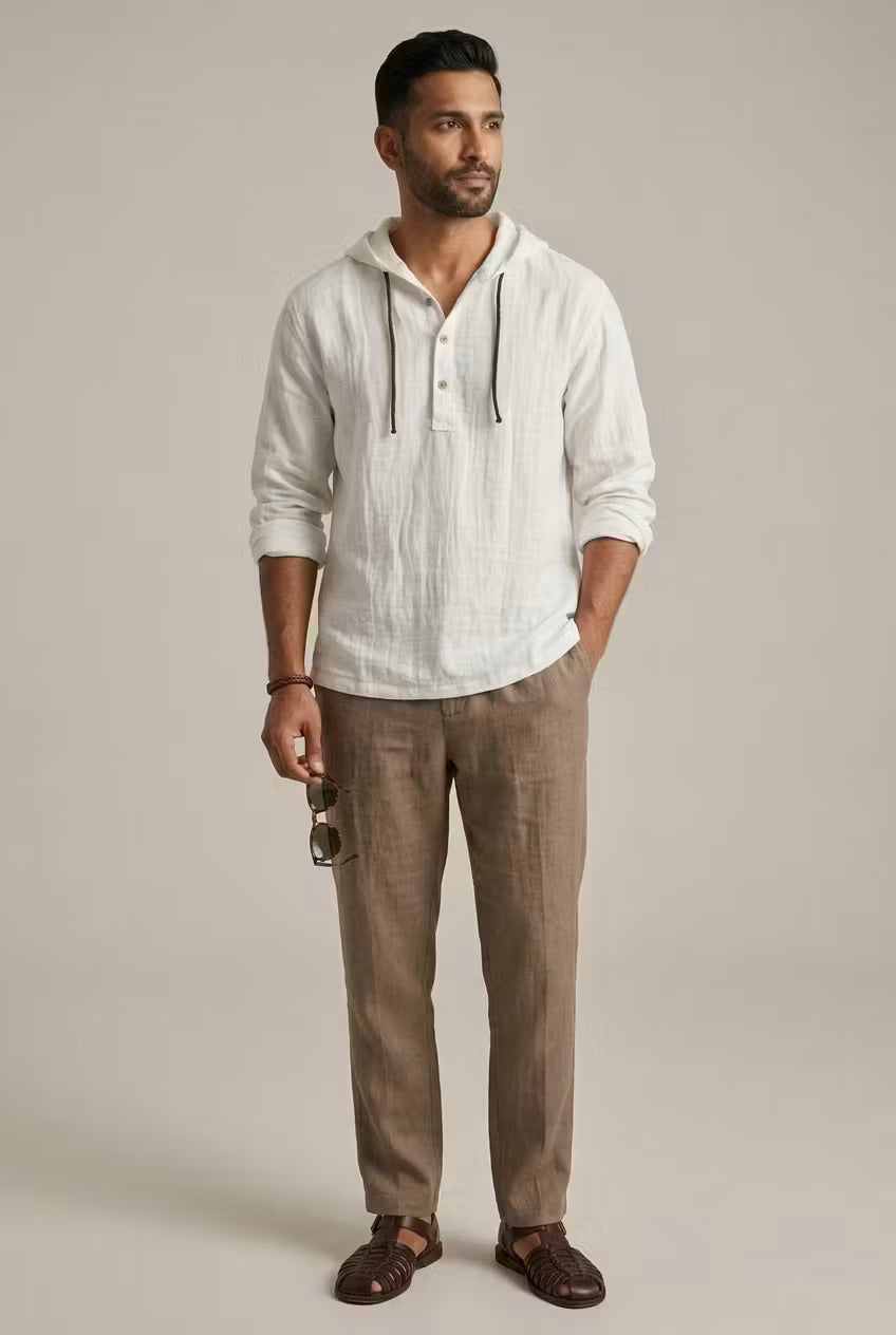 Hooded Henley Shirt
