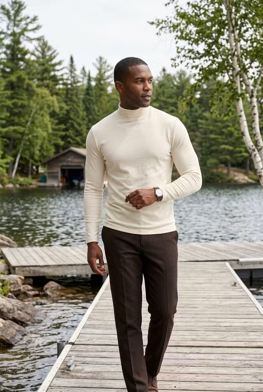 Men’s Long Sleeve Mock Neck Top