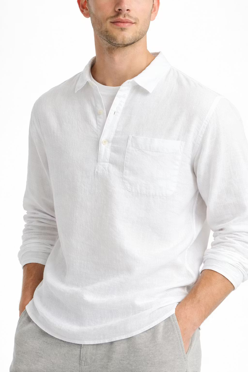 Men’s Cotton Home Long Sleeve Pullover Shirt