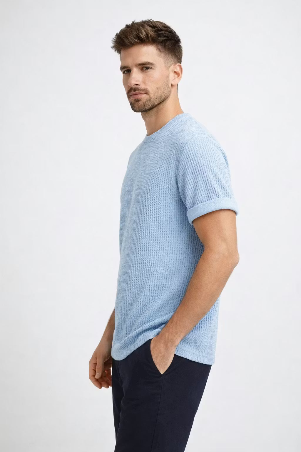 Textured Knit Crewneck Tee