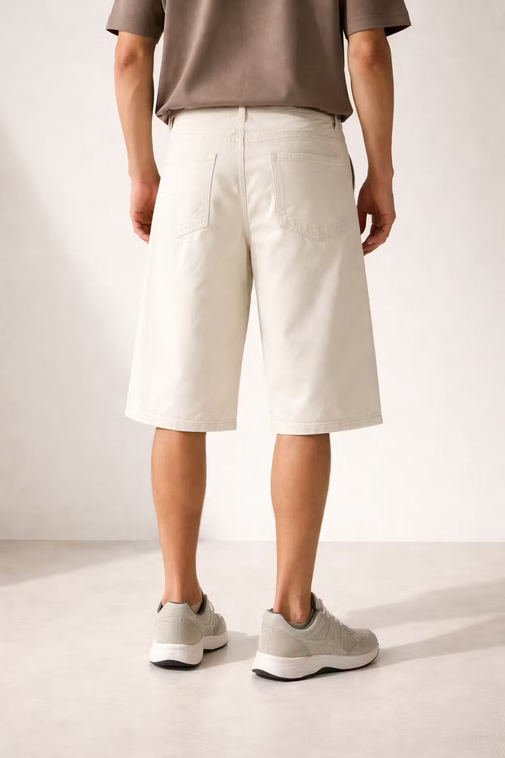 White Wide Leg Denim Jorts