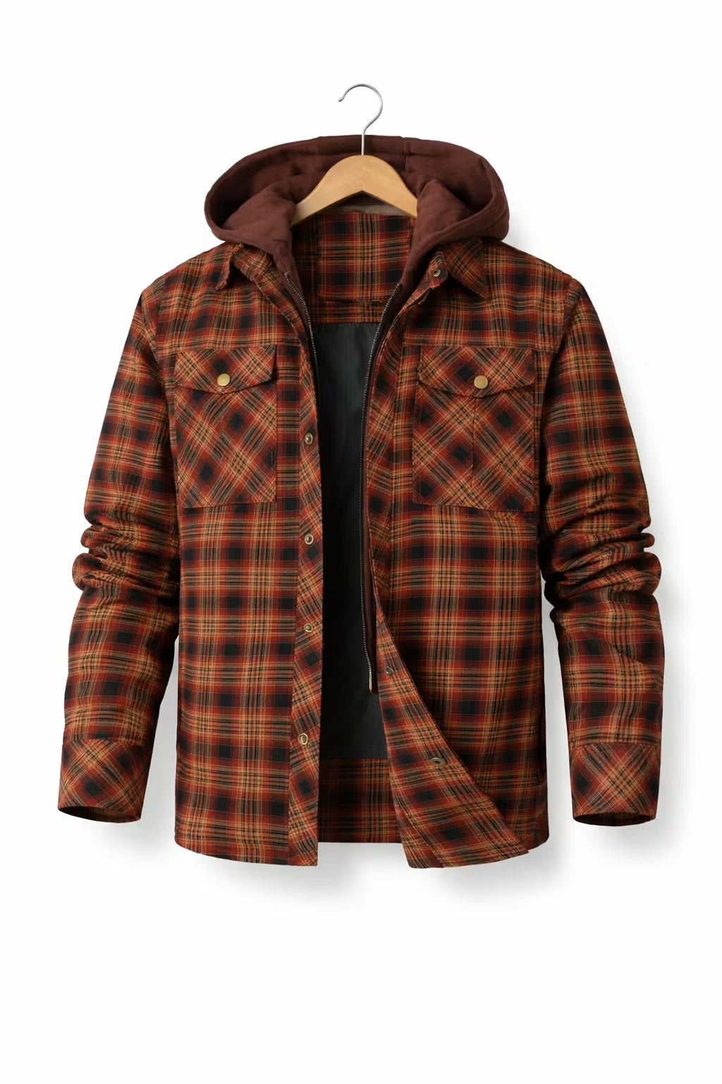 Hooded Plaid Field Jacket