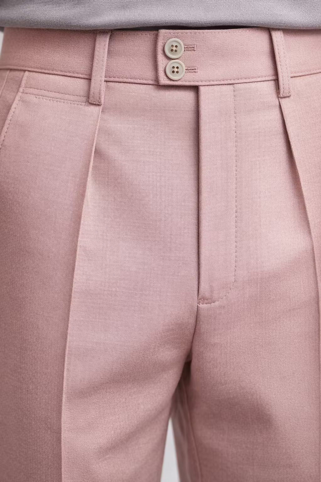 High-Waist Pleated Tailored Trousers