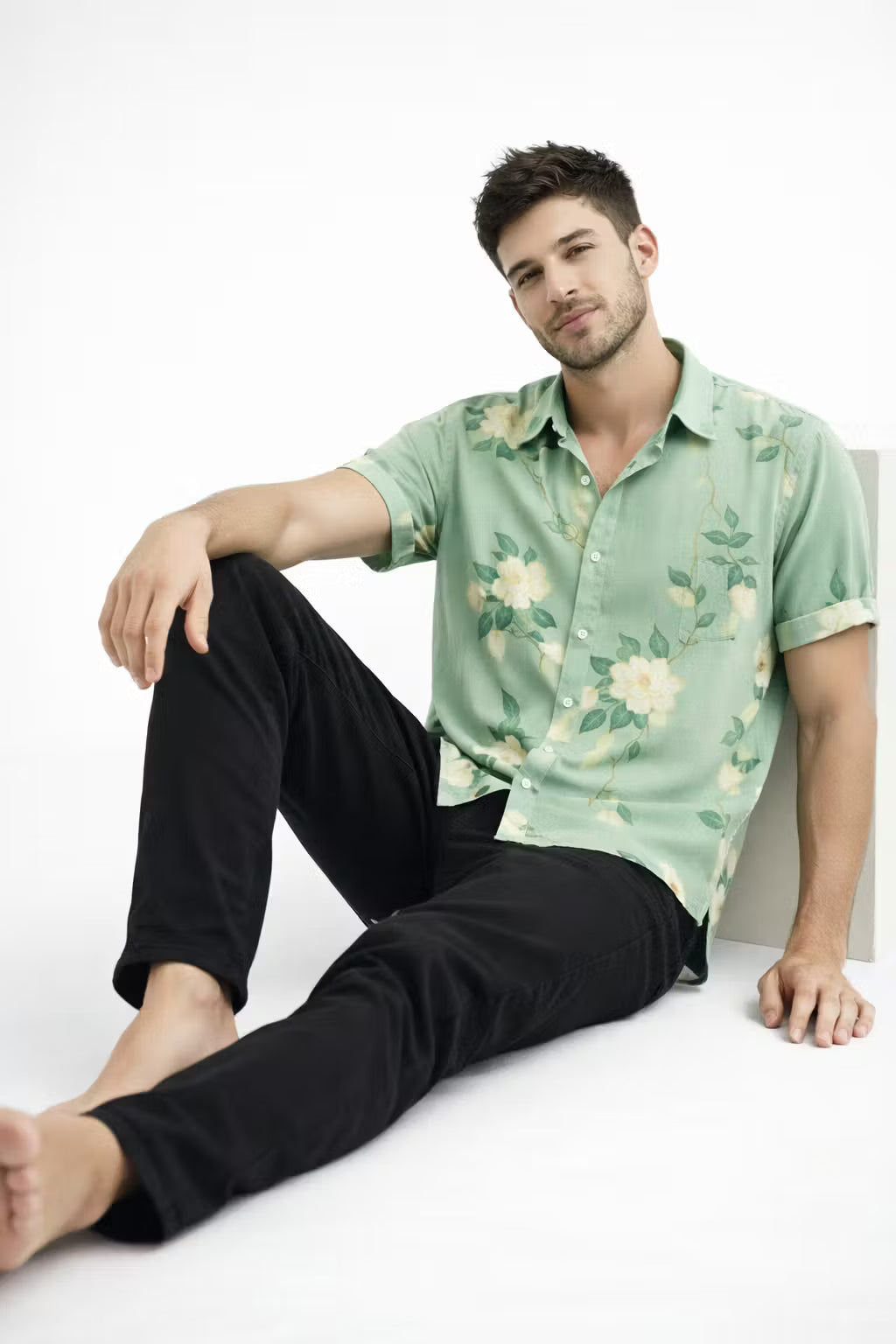Floral Short Sleeve Button Shirt