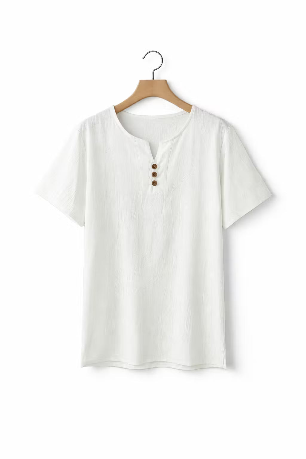 Men’s Cotton Home Short Sleeve Henley Shirt