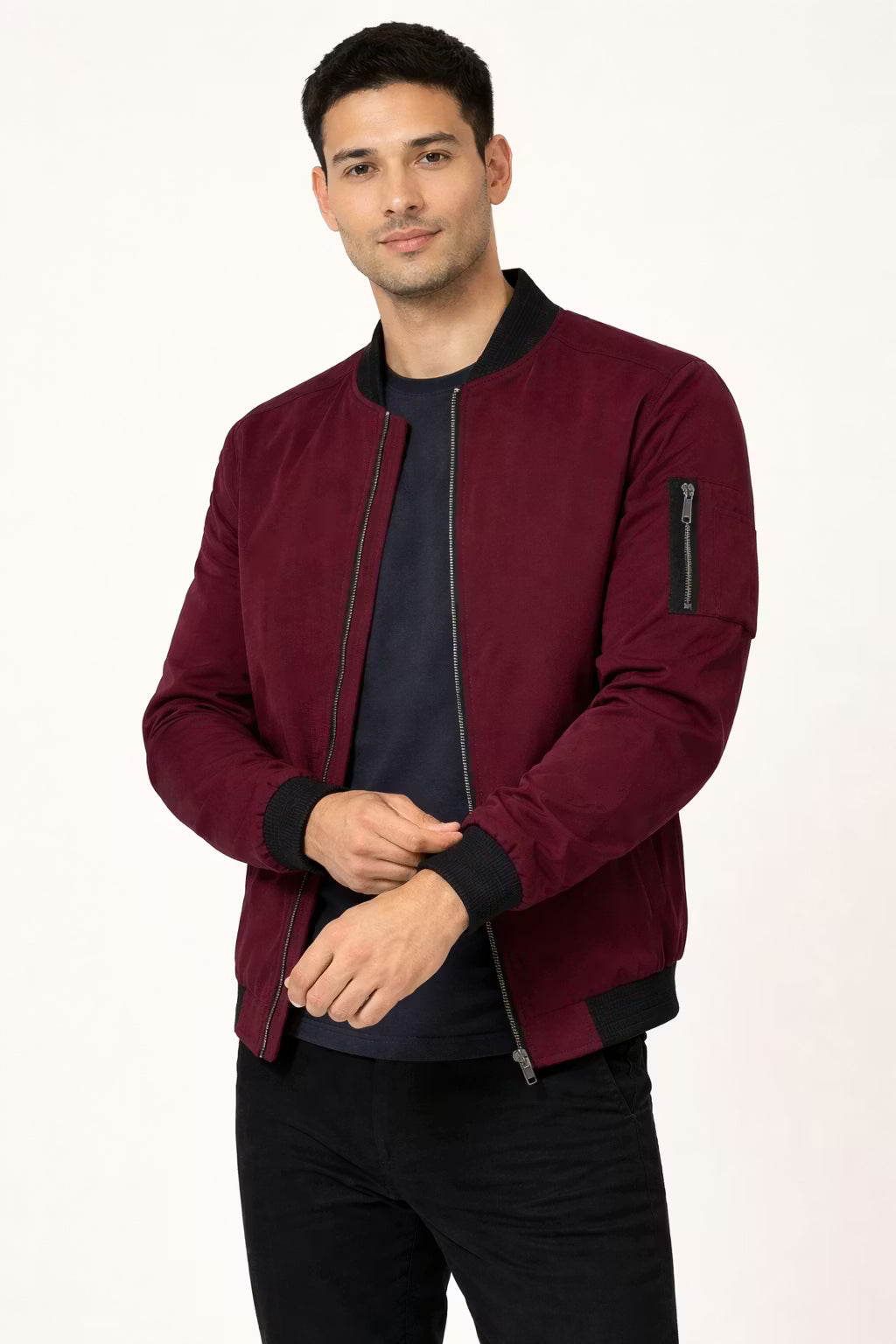 Structured Zip Bomber Jacket