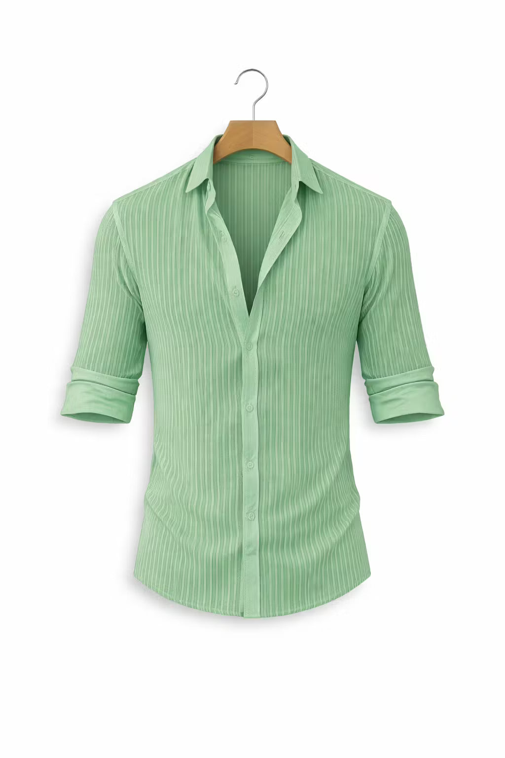 Textured Rib Dress Button Shirt