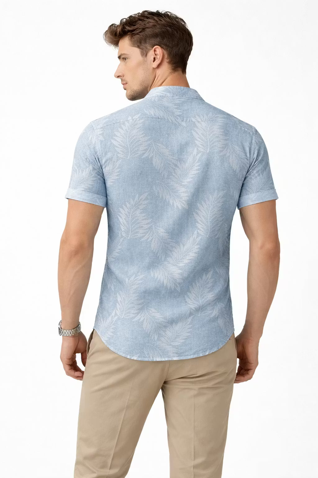 Abstract Leaf Textured Resort Shirt