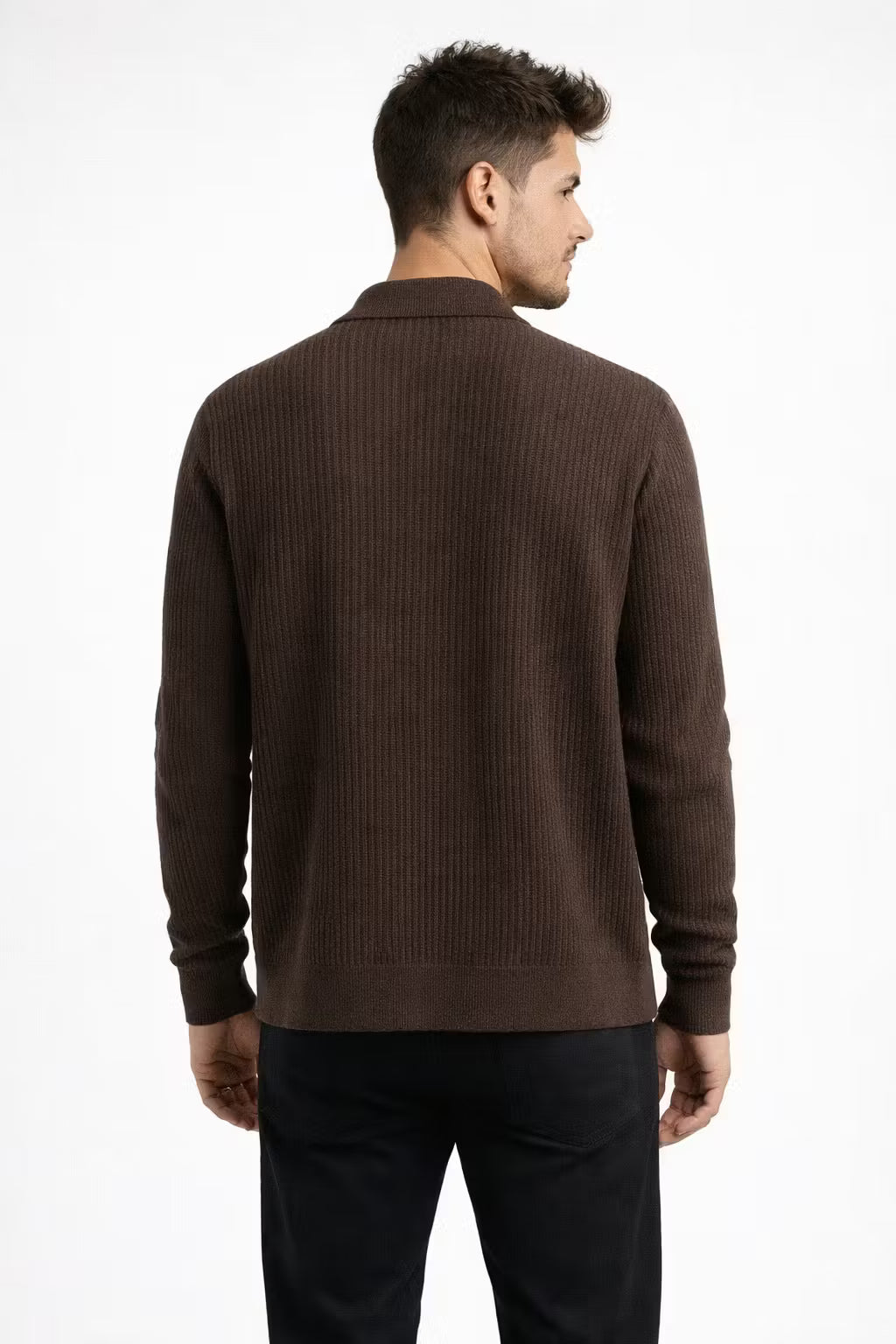 Rib Knit Button-Front Cardigan Jacket