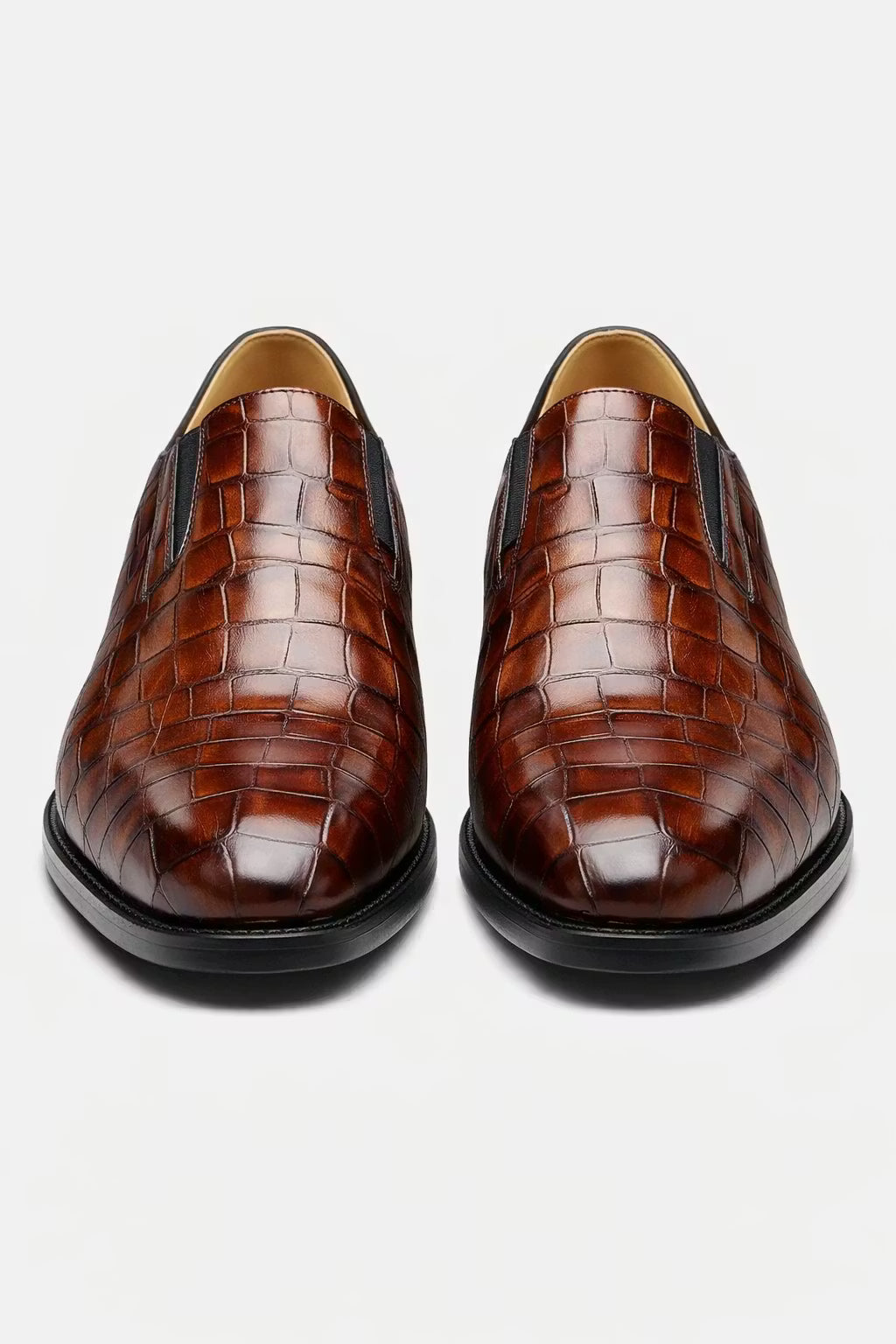 Croc Embossed Slip-On Dress Shoes