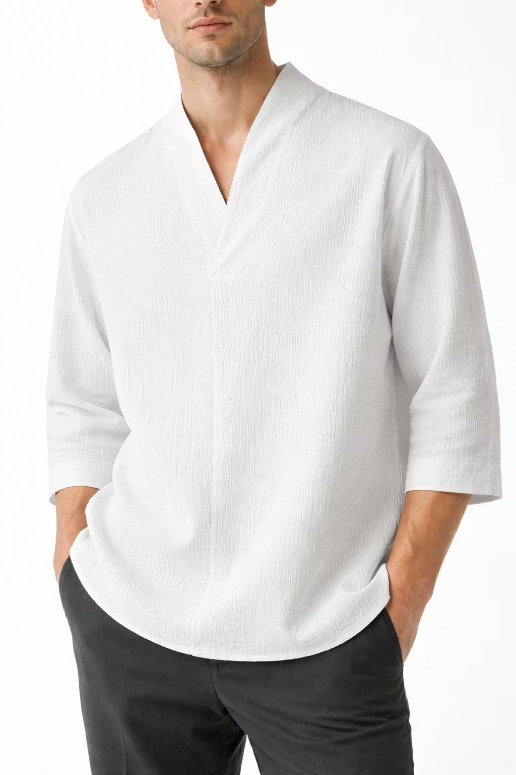 Men’s Cotton Home V-Neck Lounge Shirt