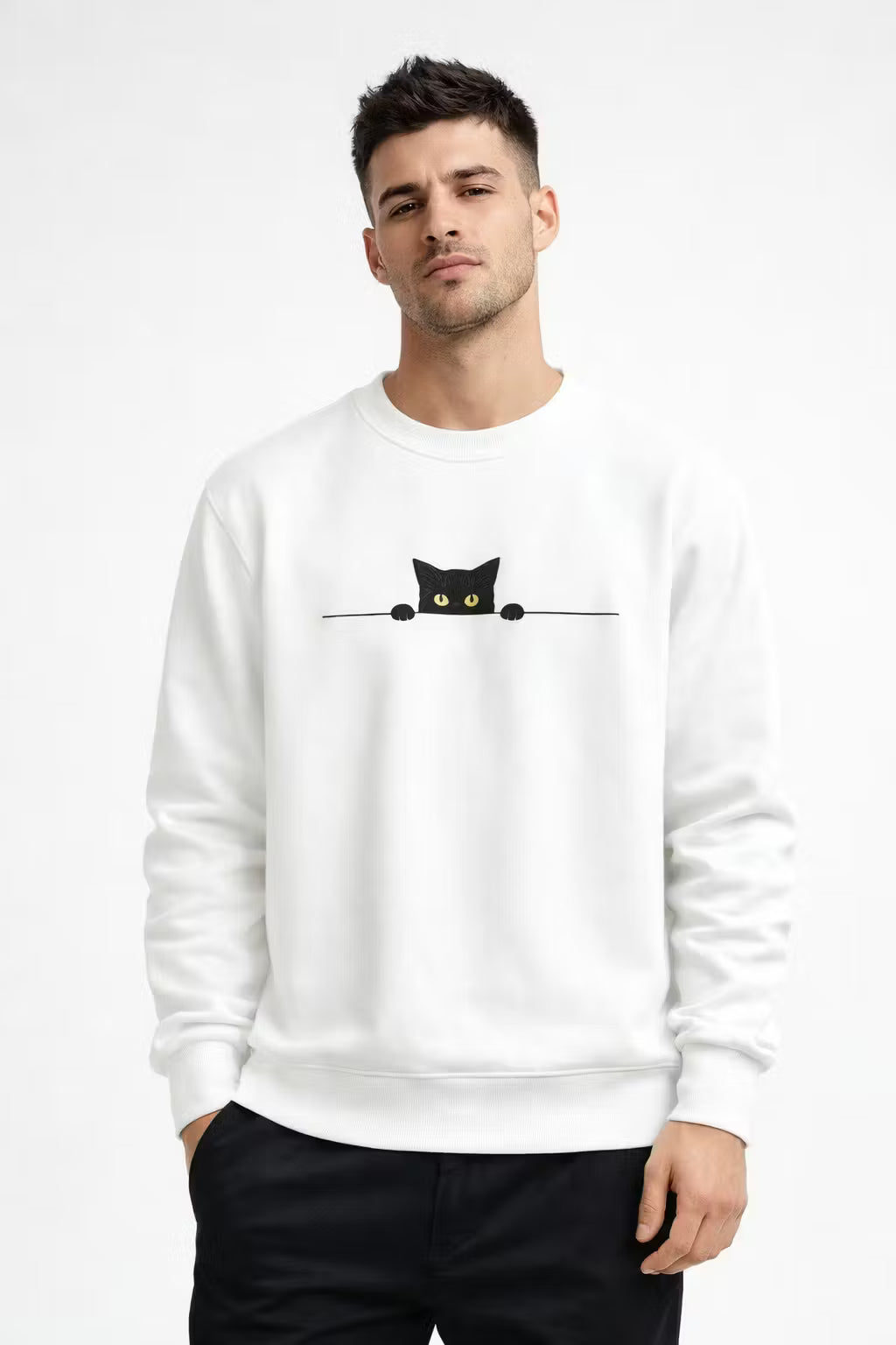 Midnight Cat Graphic Sweater