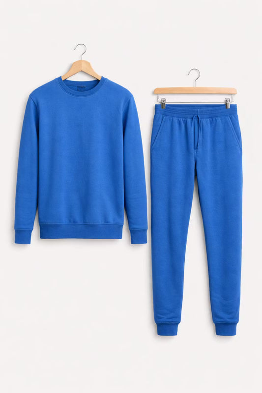 Structured Knit Crewneck and Jogger Trousers Set