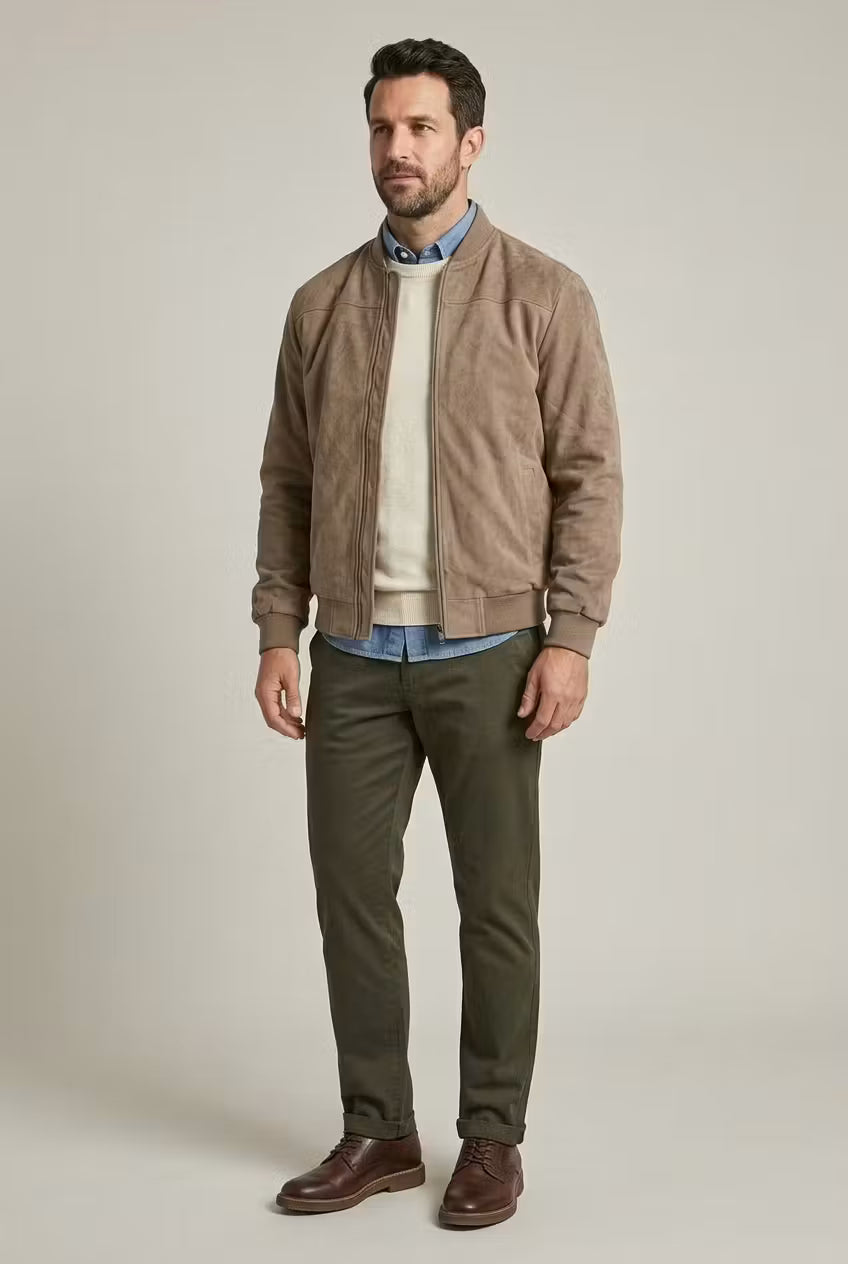 Hudson Suede Bomber Jacket