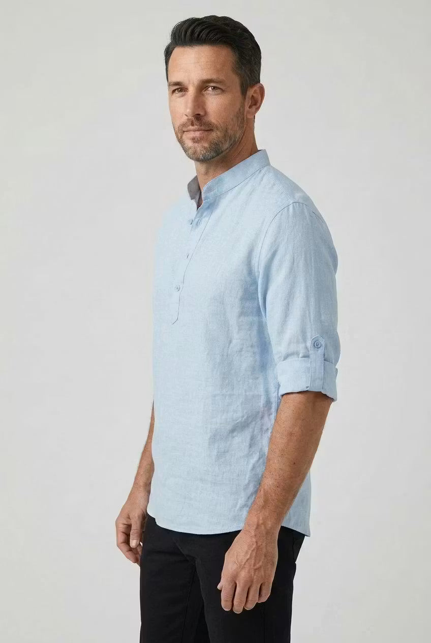 Camisa cuello mao Carlos