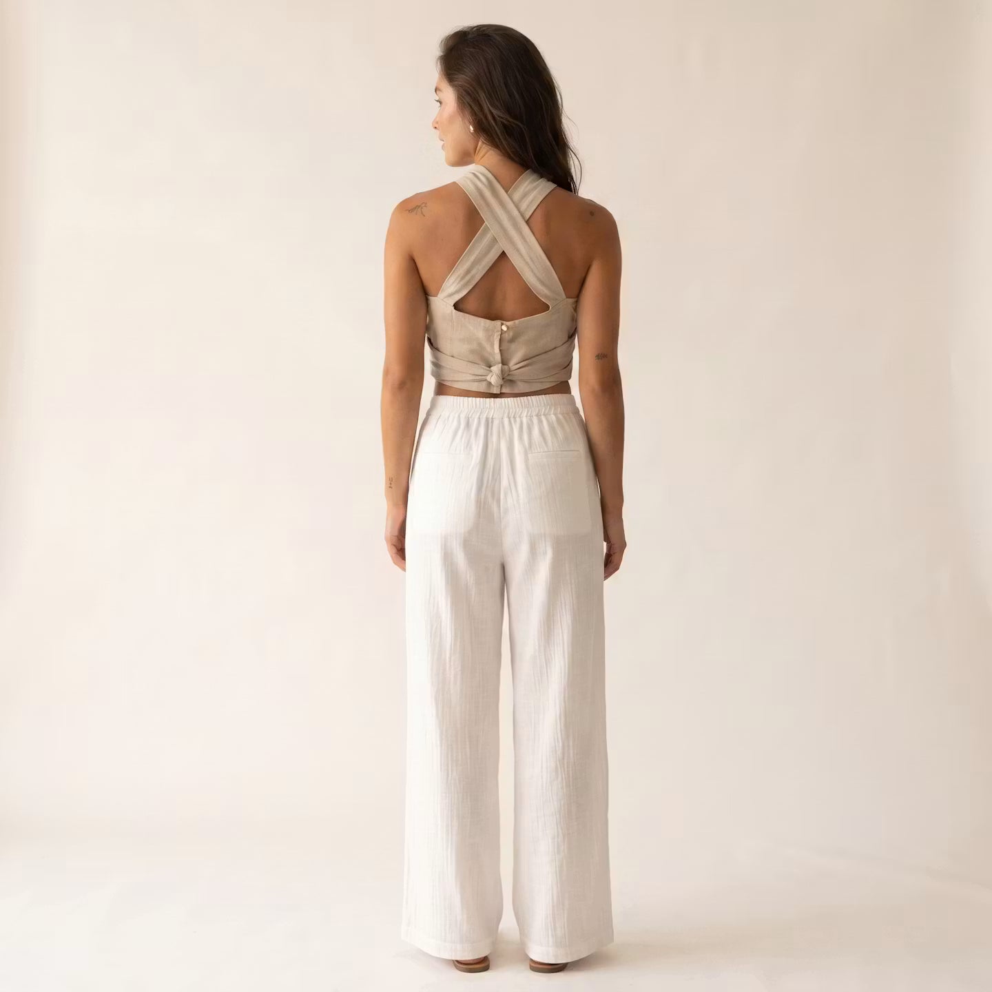 Lina Cross-Halter Top