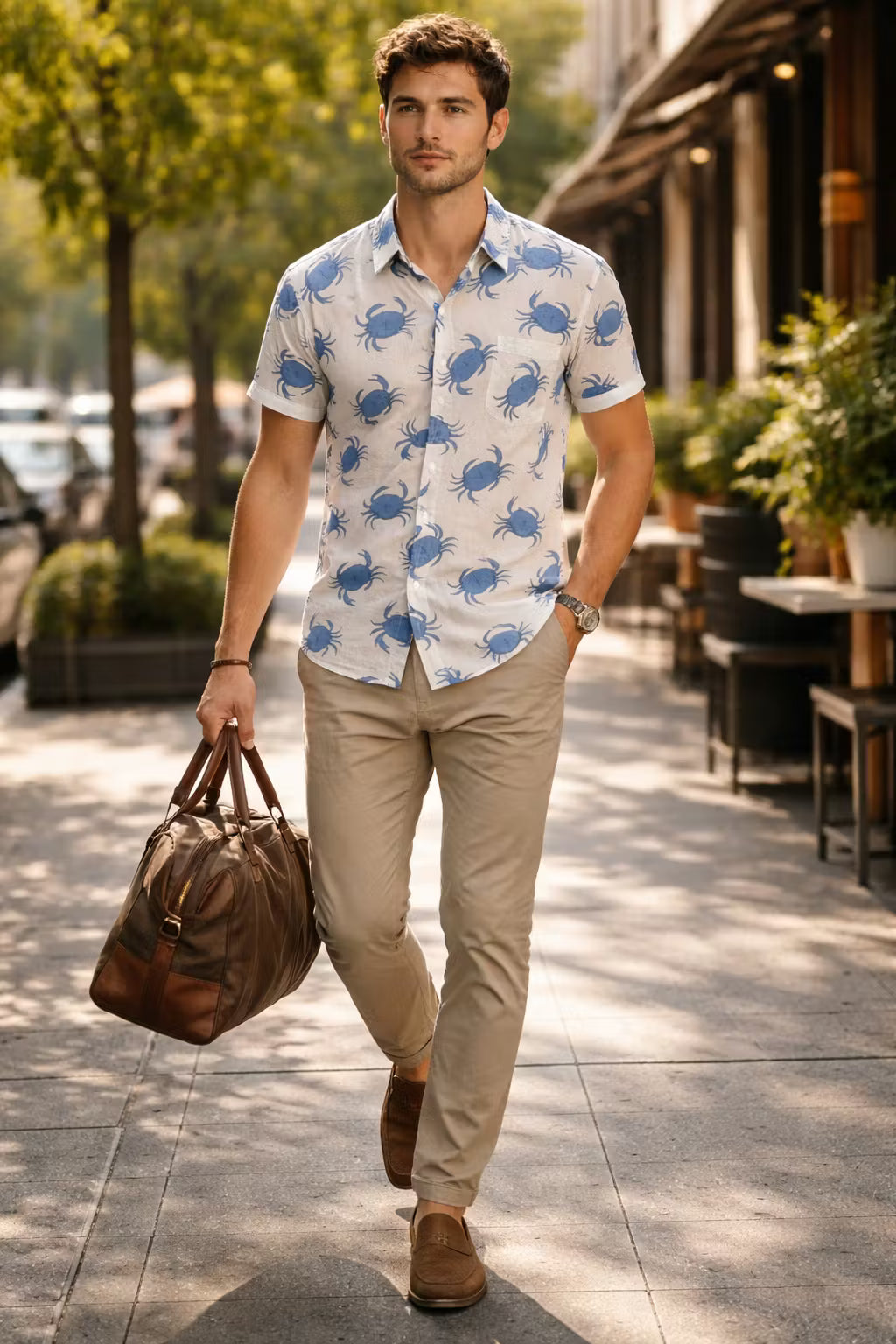 Nautica Crab Print Woven Shirt