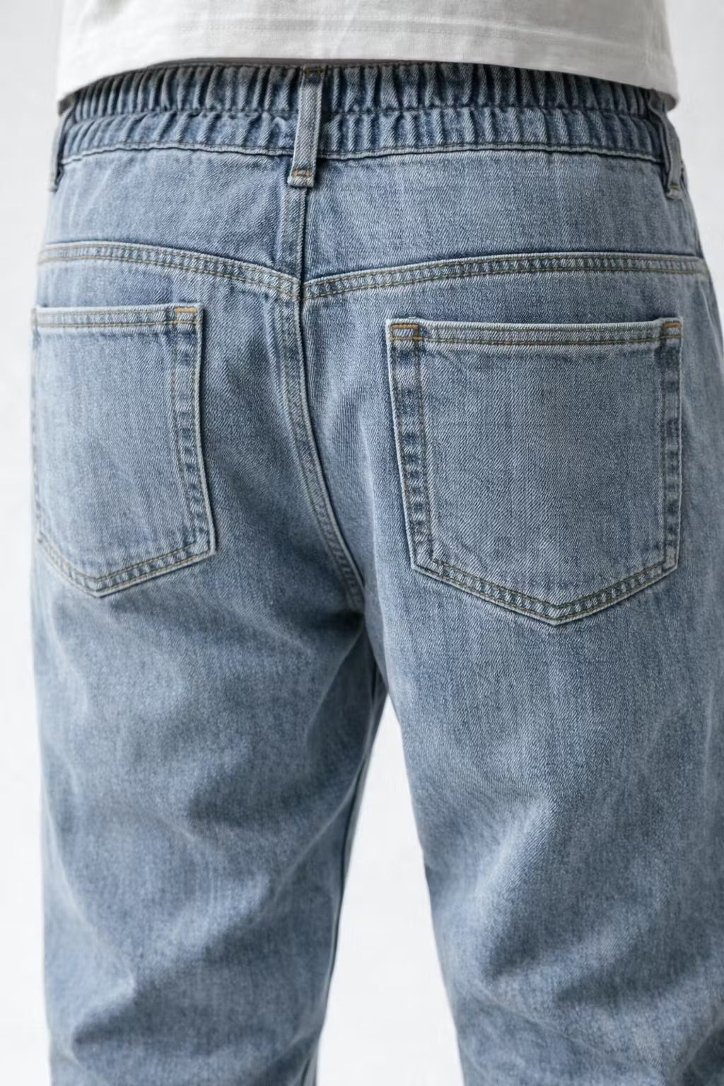 Denim Drawstring Jogger Pants