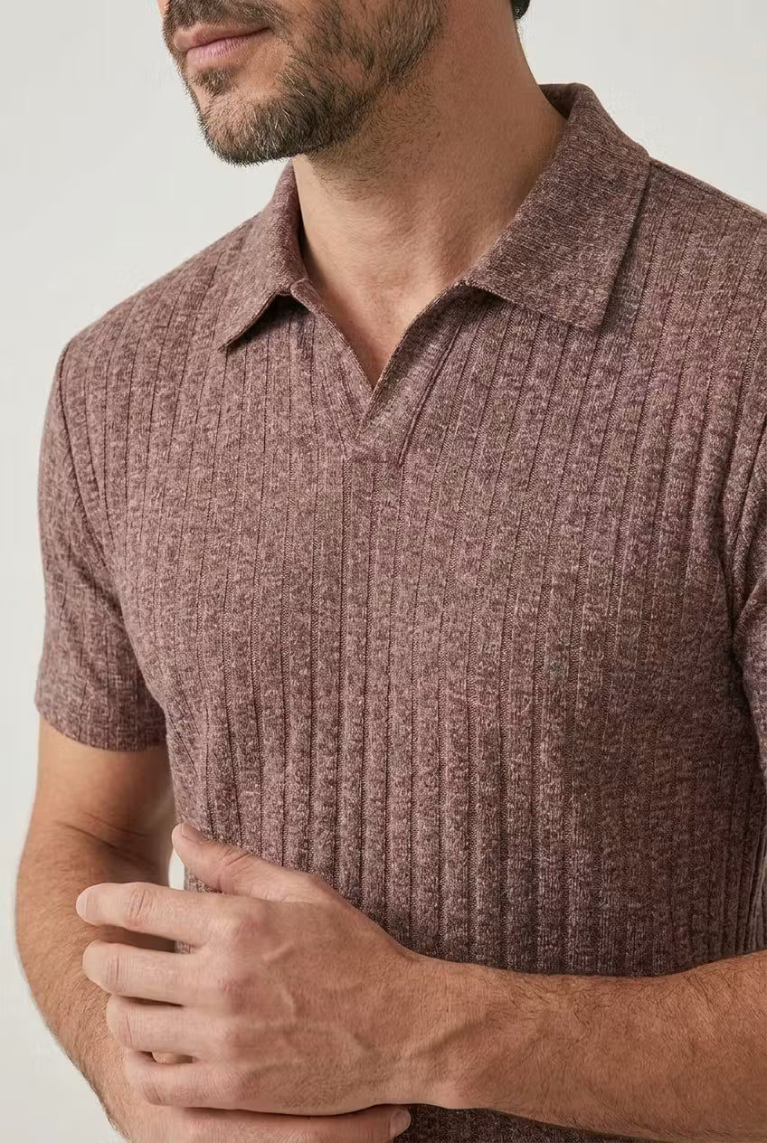Getextureerde gebreide polo Cosme