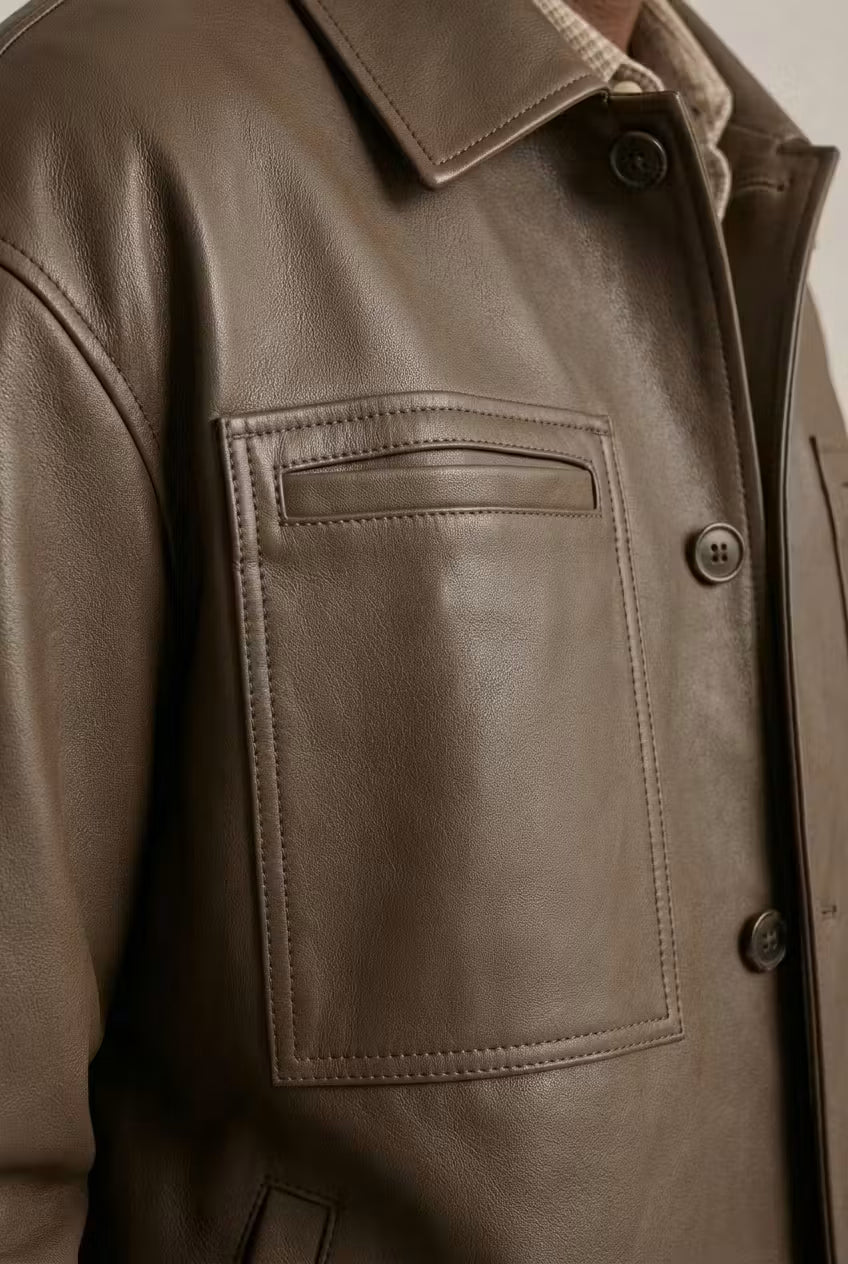 Mason Faux Leather Chore Jacket