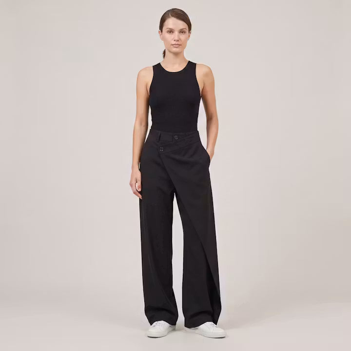 Sloane asymmetrische broek met wijde pijpen