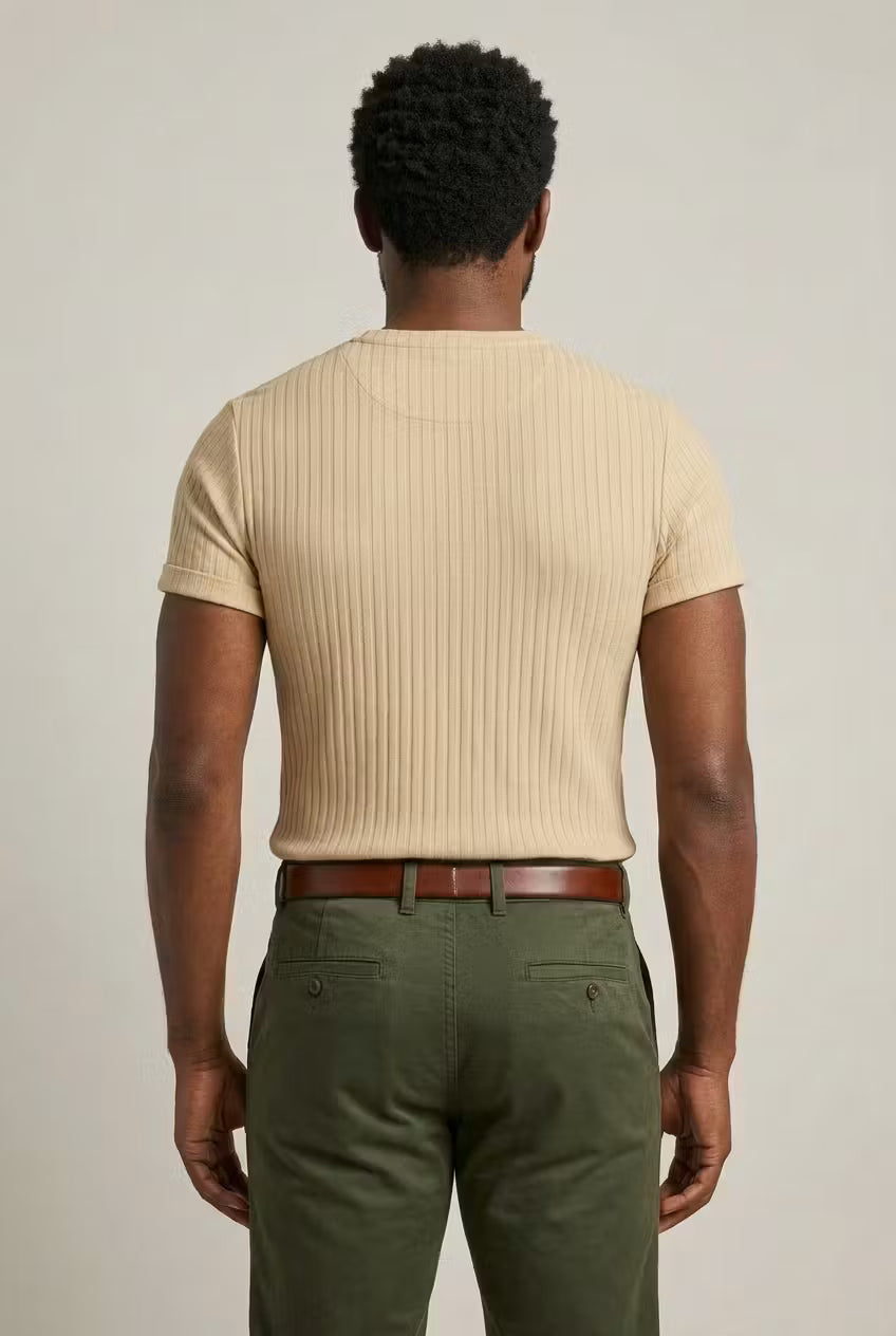 Ribbed City V-Neck Tee