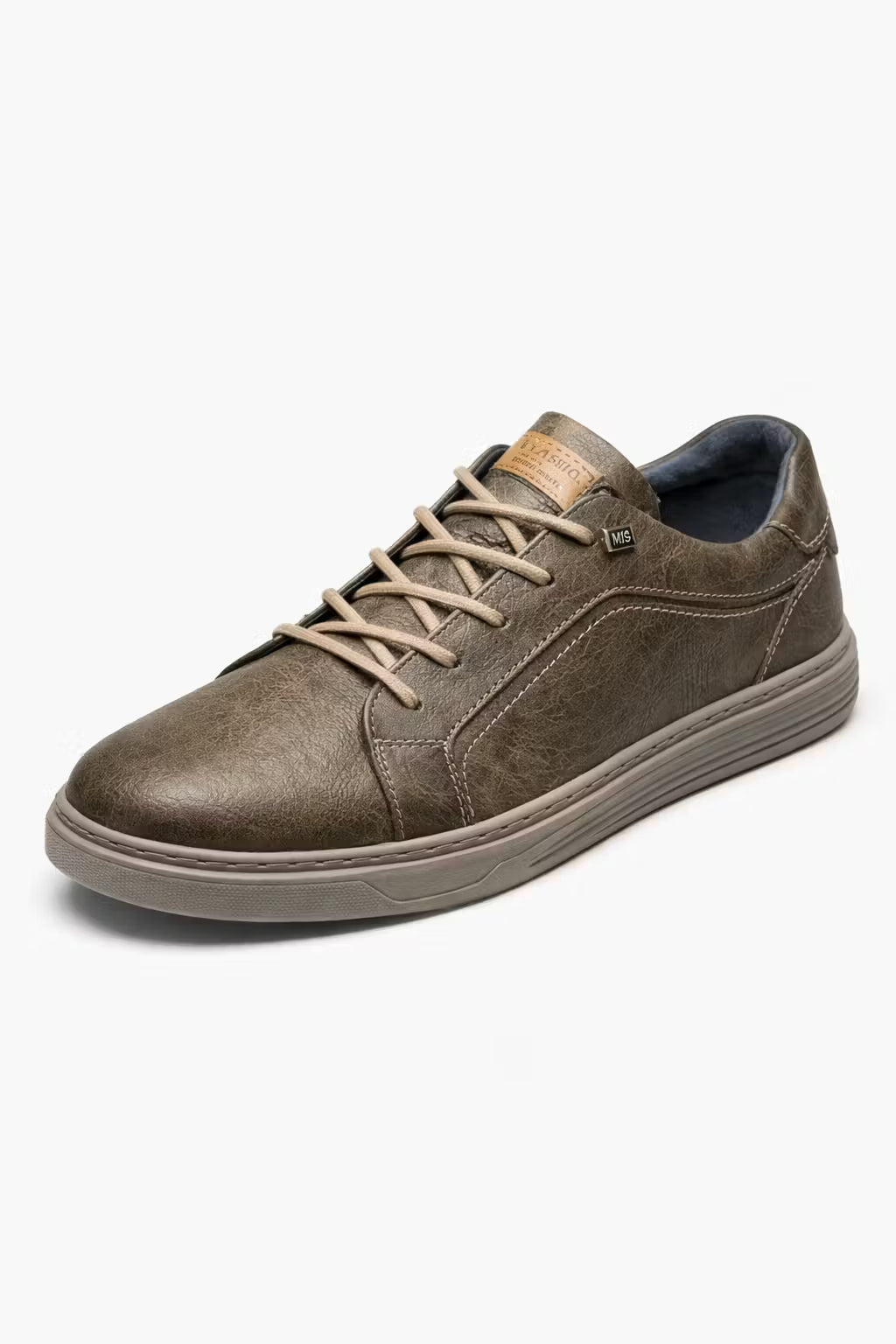 Vintage Grain Lace-Up Low-Top Sneakers