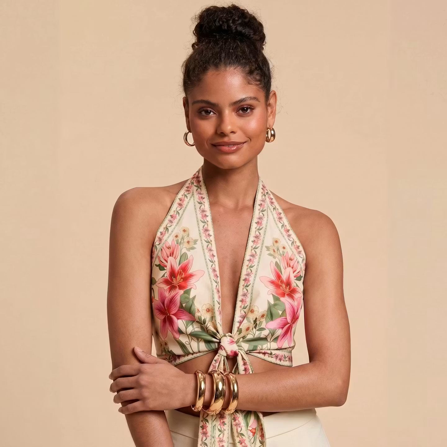 Fleur Tie Halter Top