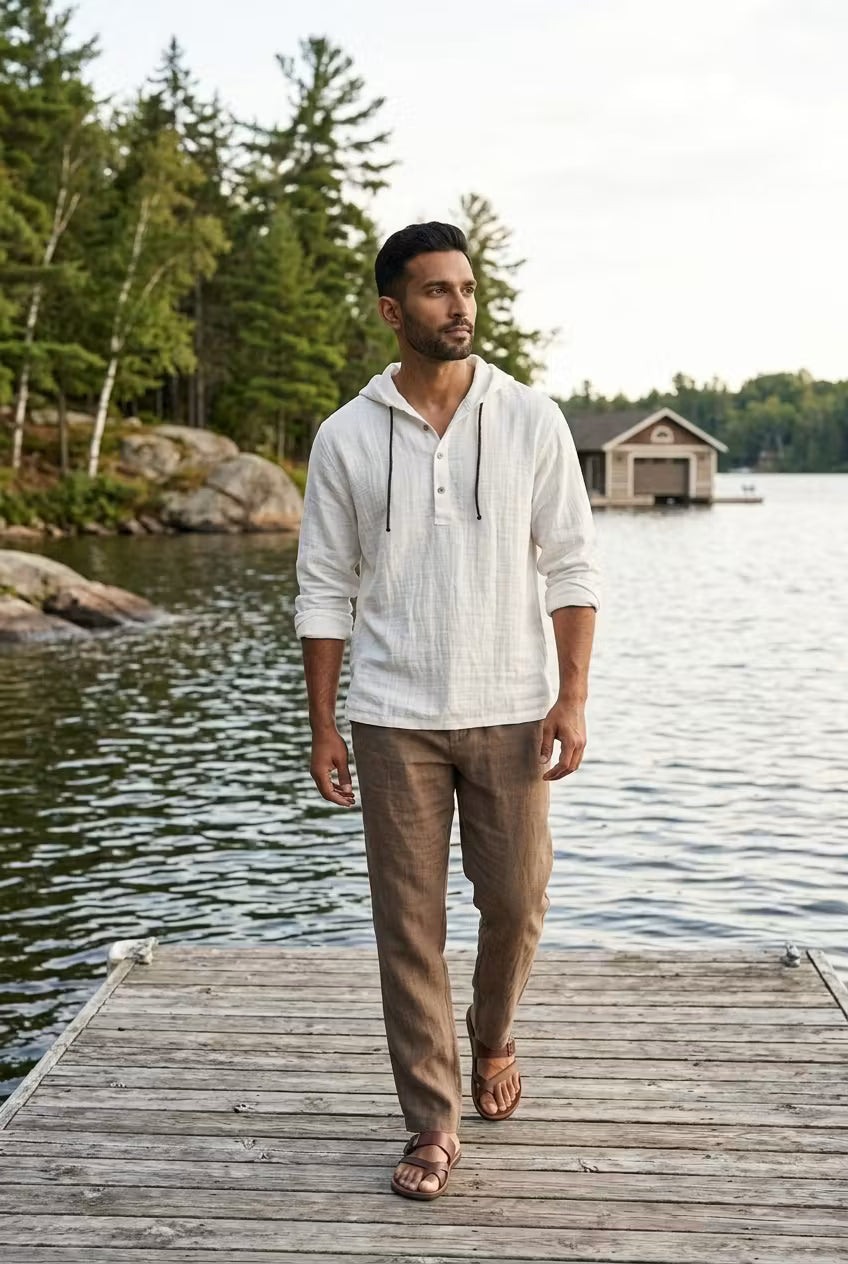 Hooded Henley Shirt