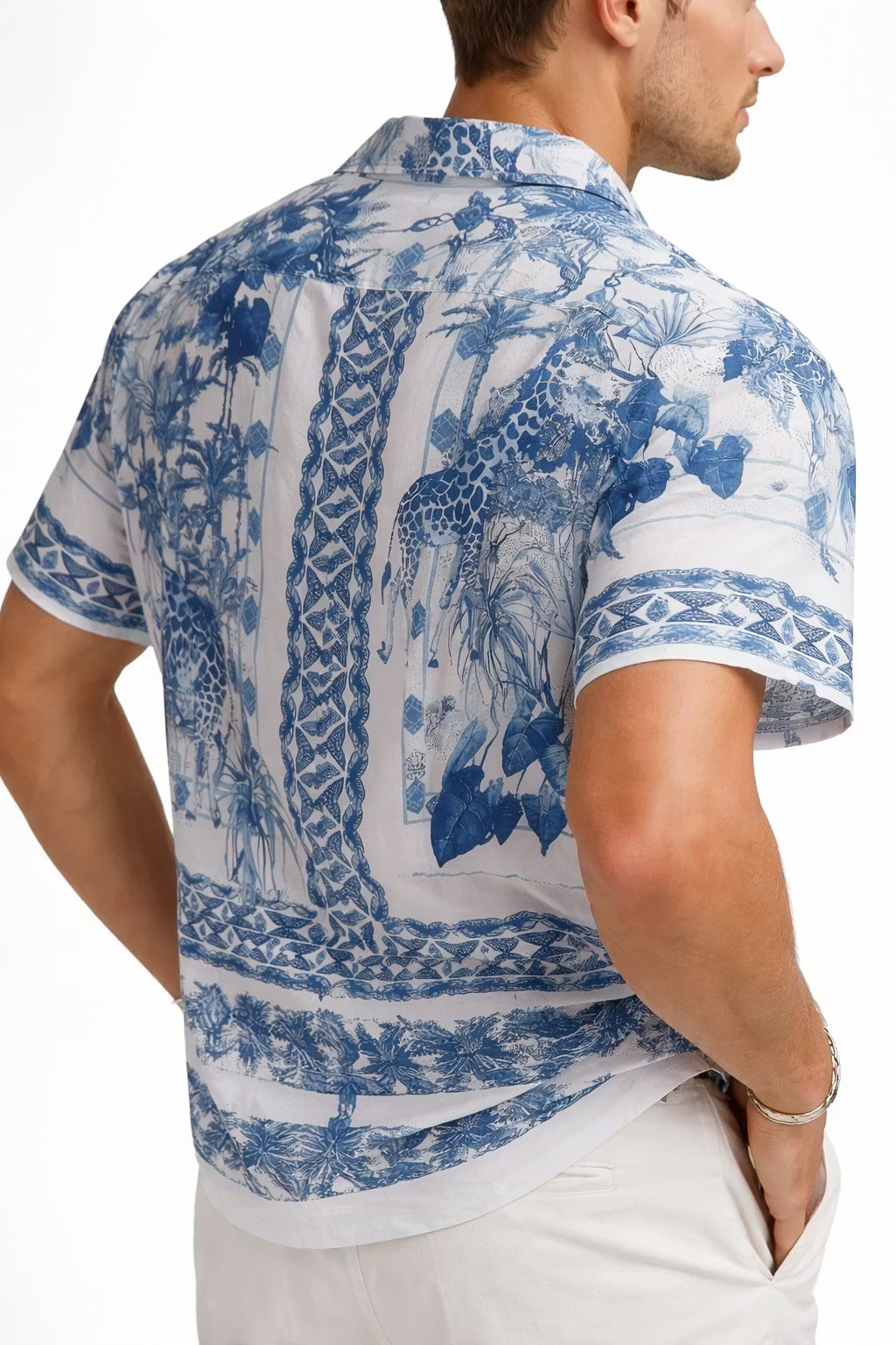 Safari Scenic Print Camp Collar Shirt