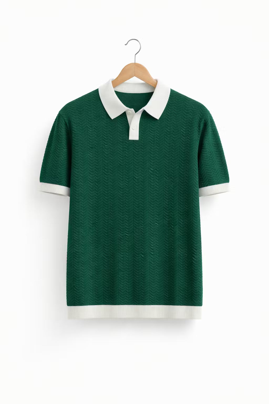 Men’s Textured Knit Polo Shirt