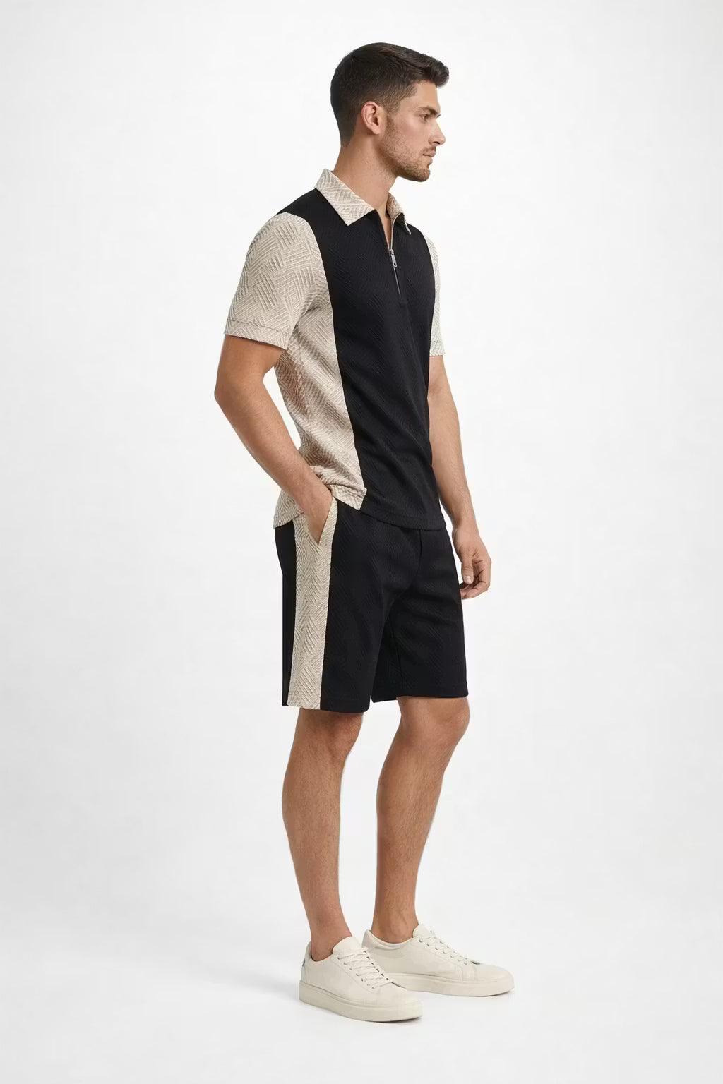 The Riviera Panel Knit Short Set
