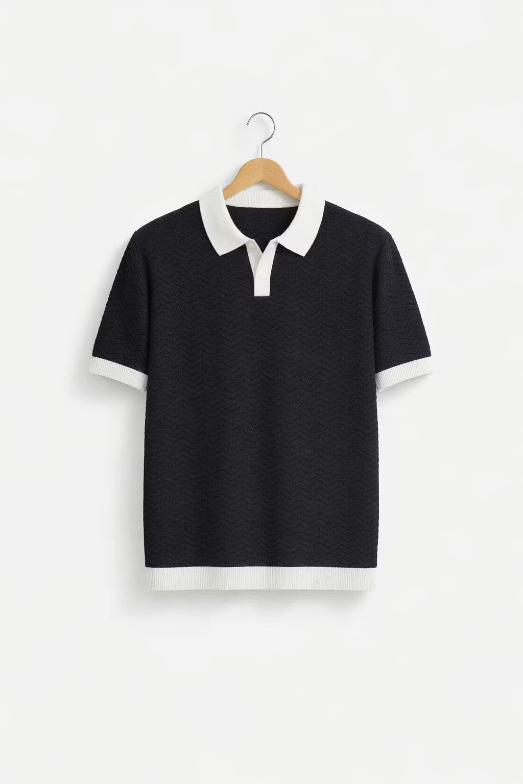 Men’s Textured Knit Polo Shirt