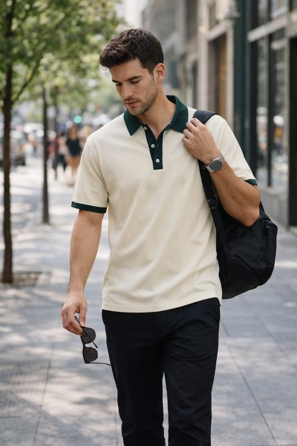 Harajuku Contrast Polo Shirt