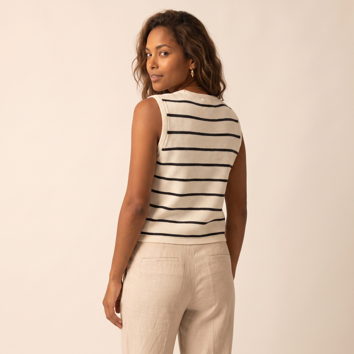 Lila vest met contraststrepen