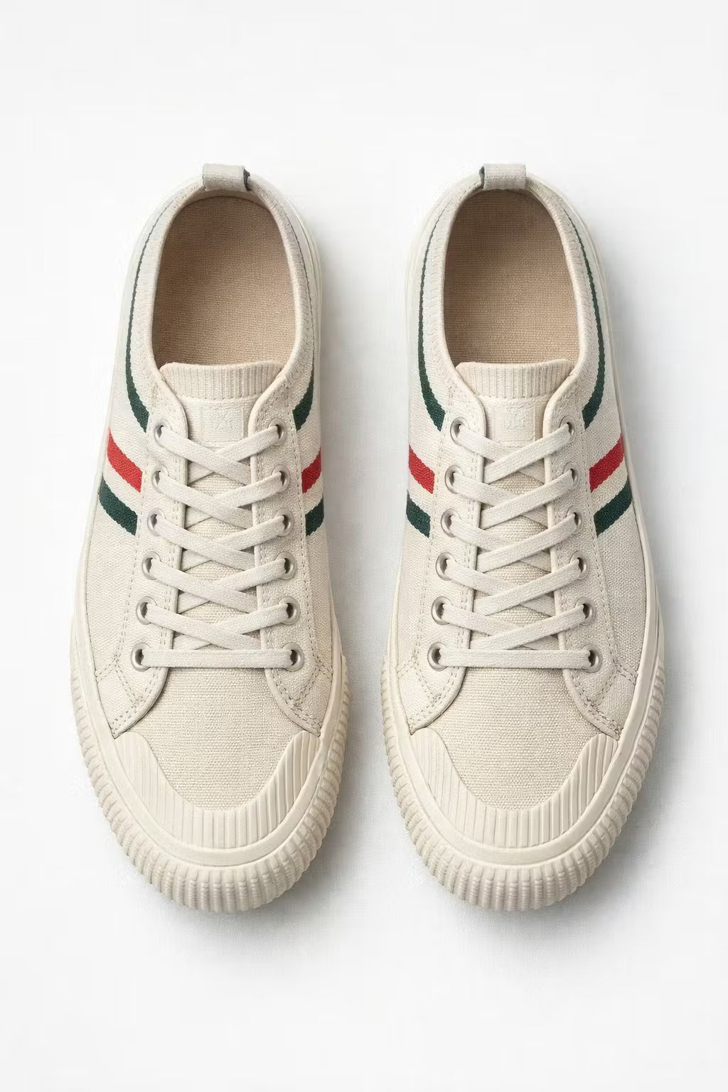 Italian Stripe Knit Lace-Up Trainers