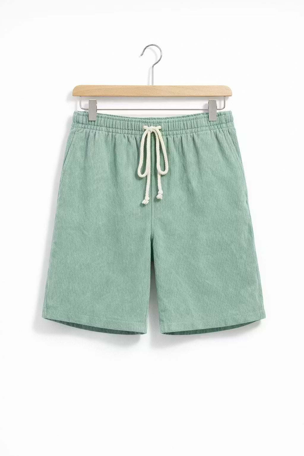 Ribbed Corduroy Drawstring Shorts