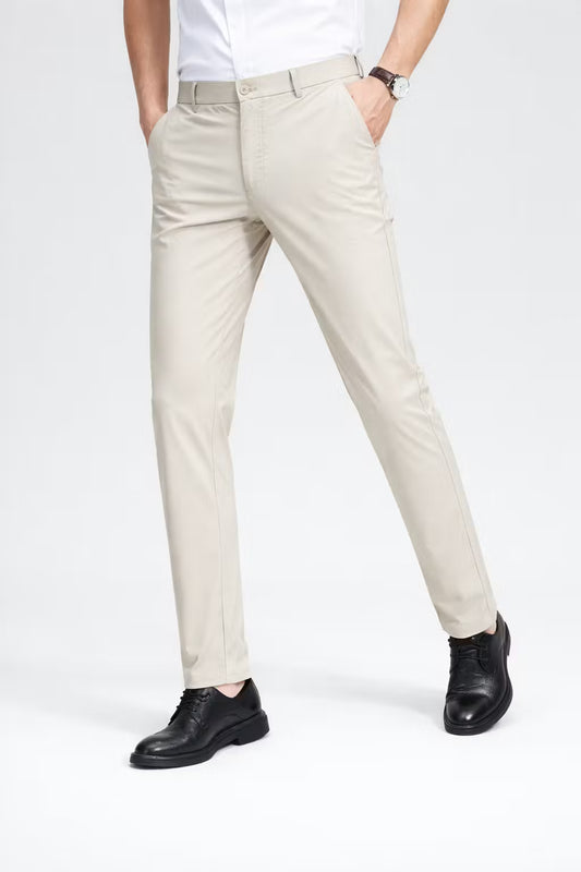 Straight Fit Stretch Tailored Dress Trousers