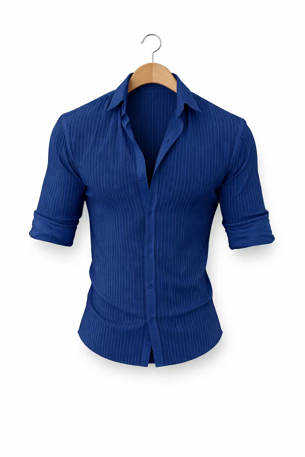 Textured Rib Dress Button Shirt