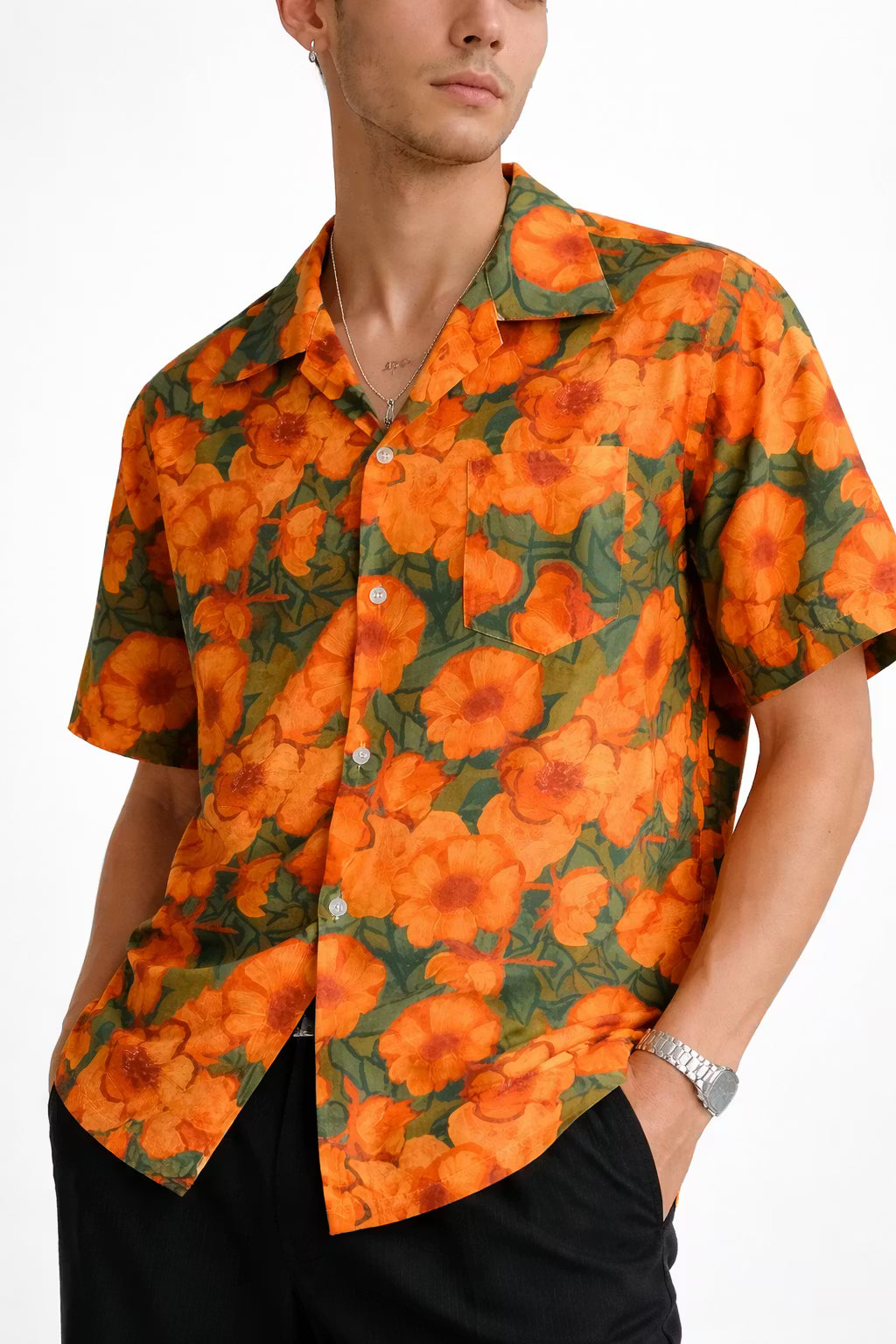Sunset Bloom Lyocell Resort Shirt