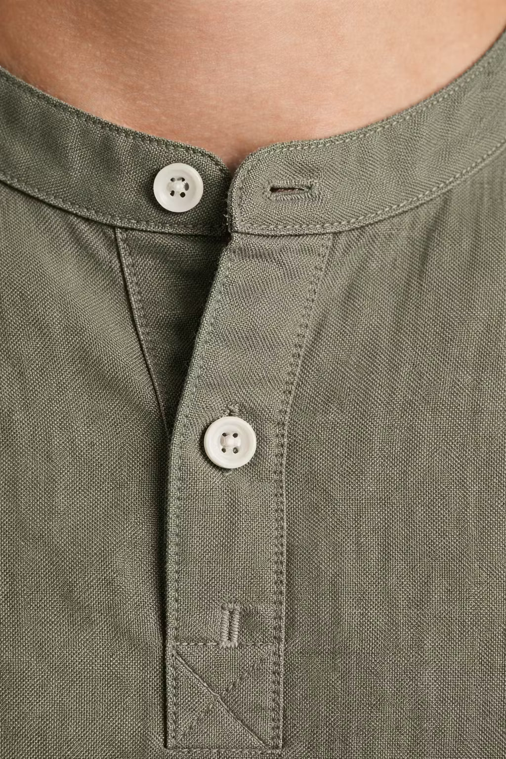 Men’s Linen Home Henley Shirt