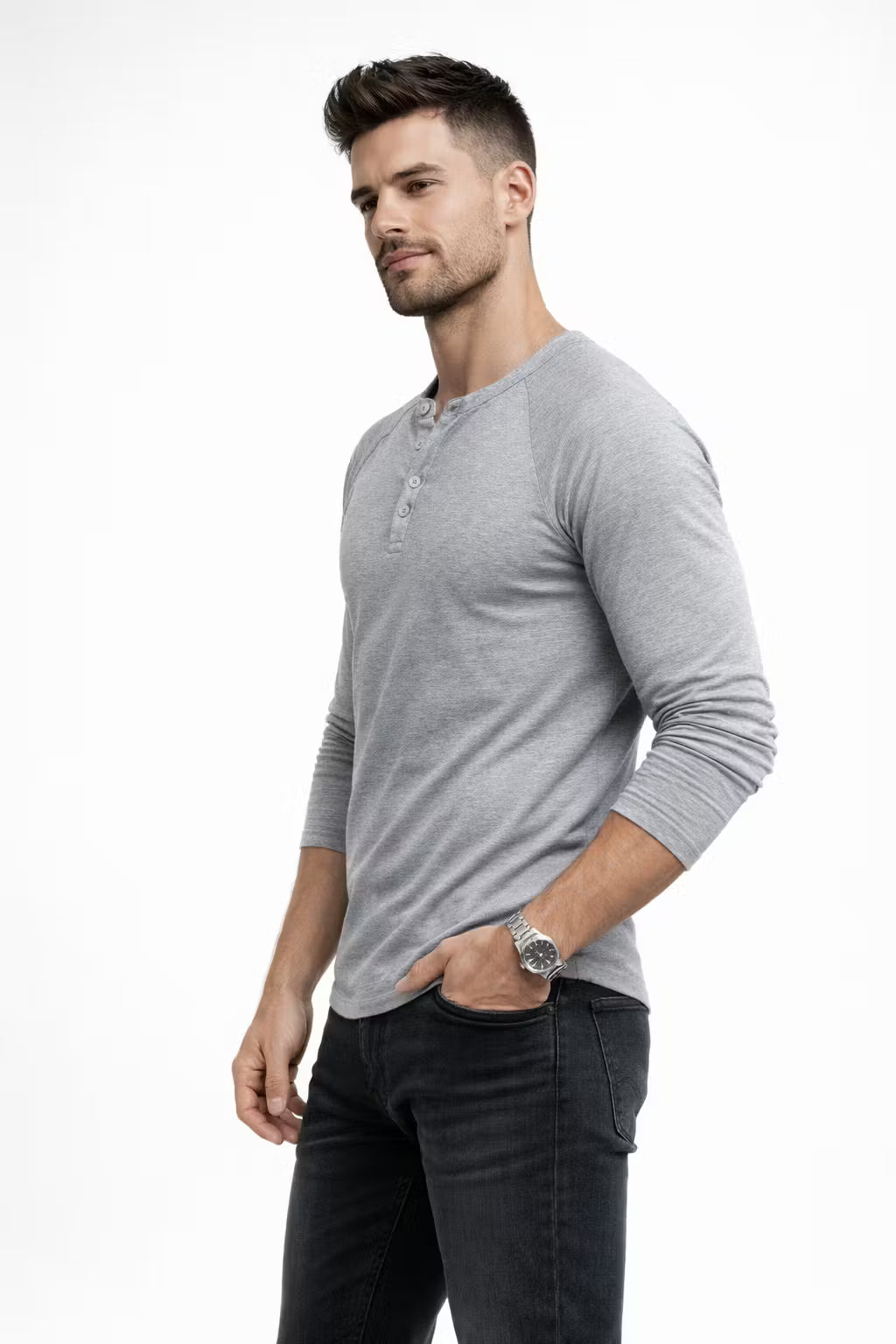 Hudson Textured Henley Pullover