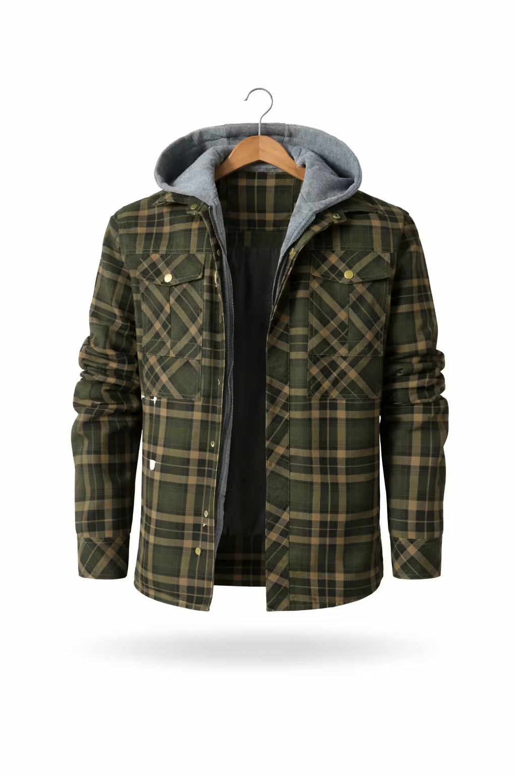 Hooded Plaid Field Jacket