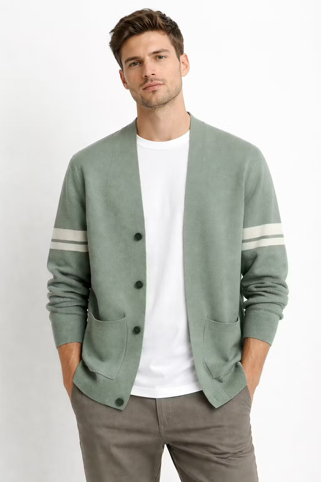 Open Knit Button Front Cardigan Sweater