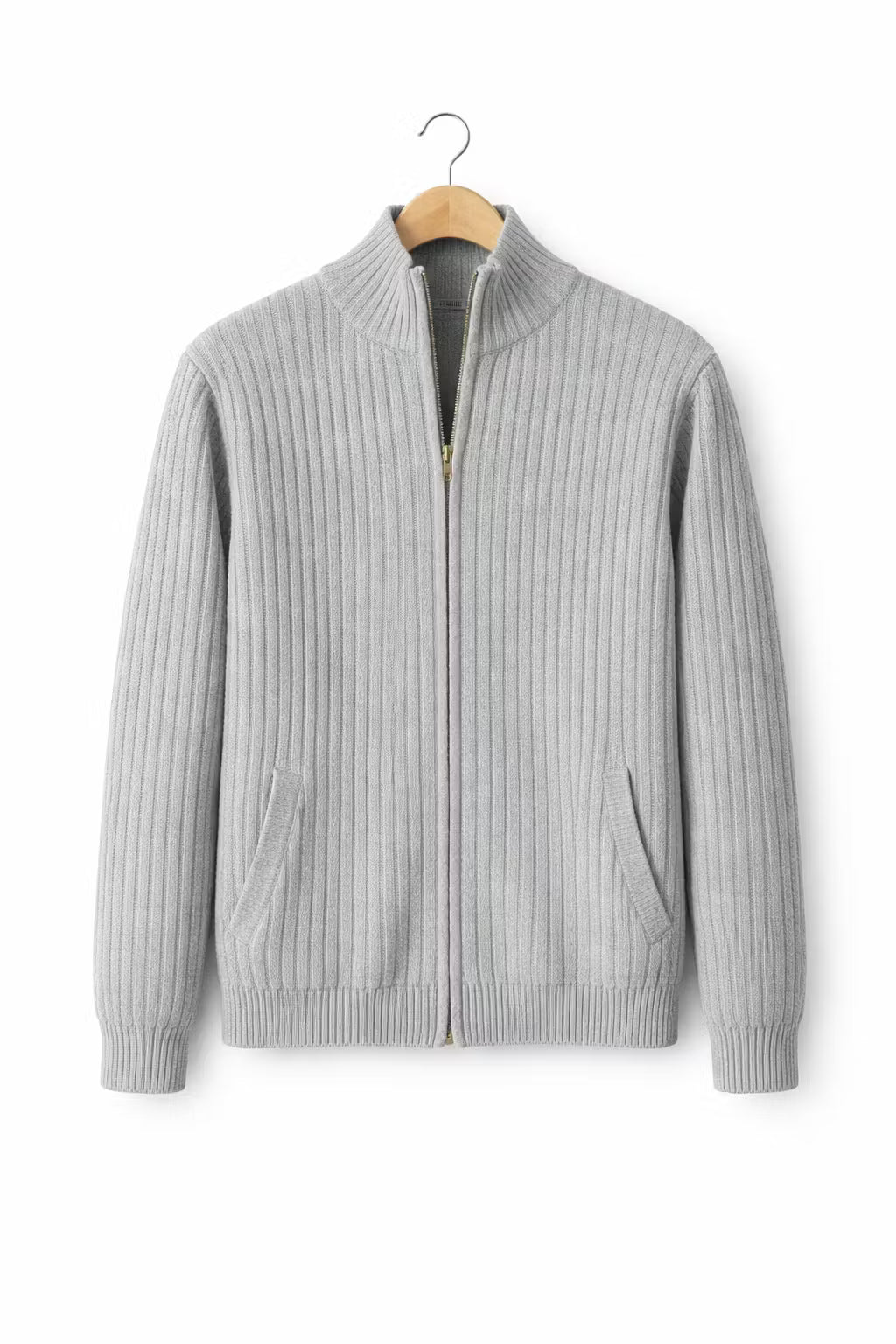 Men's Ribbed Zip Knit Cardigan