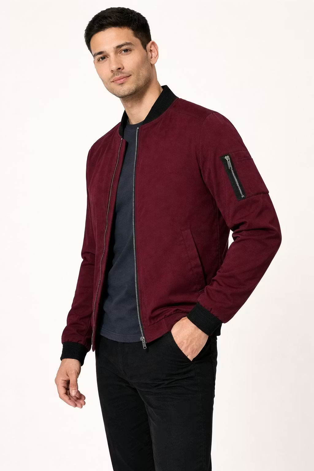 Structured Zip Bomber Jacket