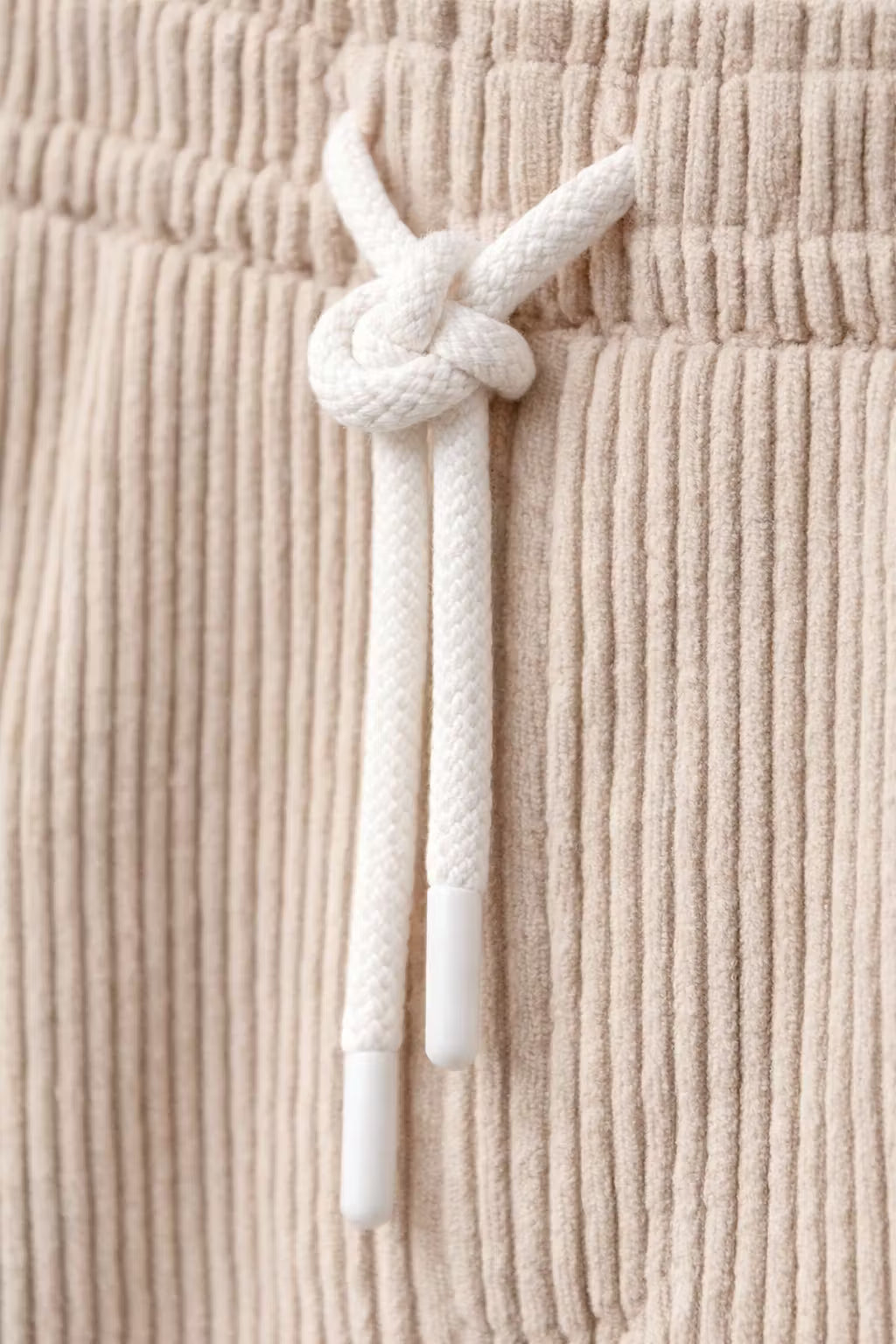 Ribbed Corduroy Drawstring Shorts