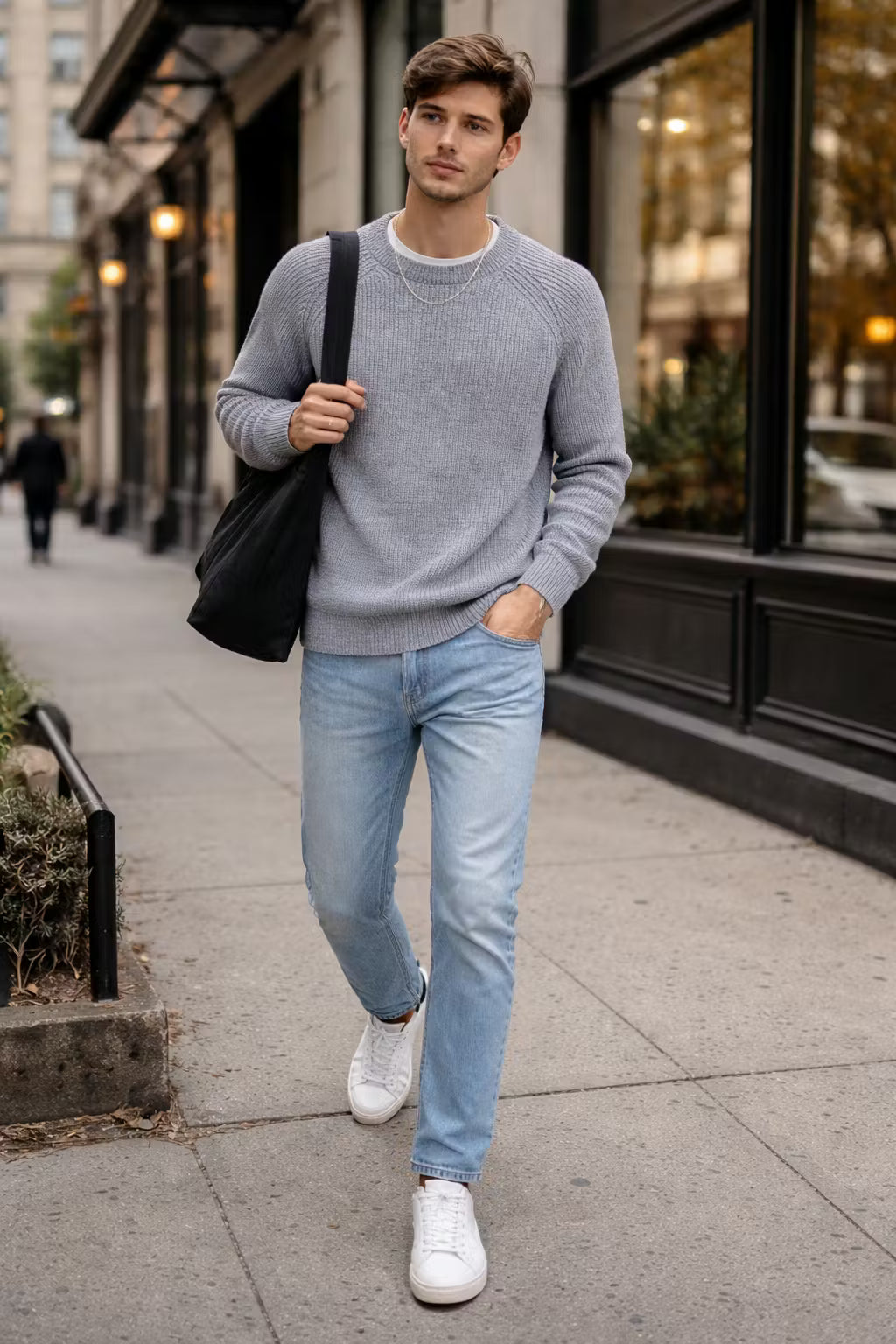 Raglan Rib Knit Crew