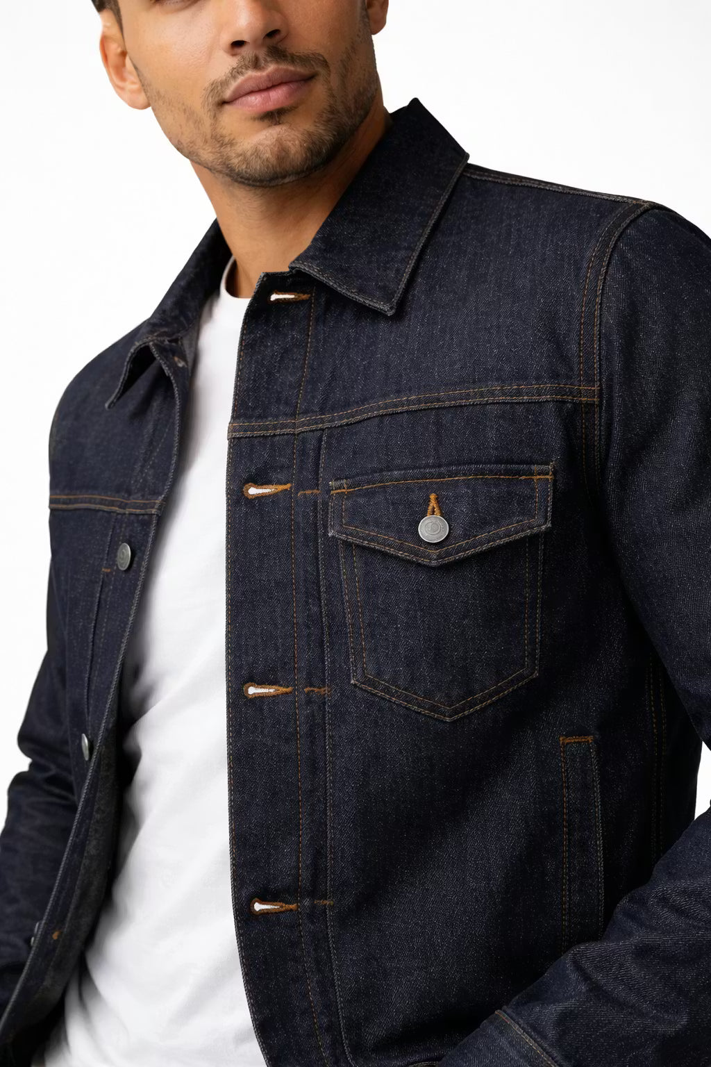 Men’s Dark Raw Denim Jacket